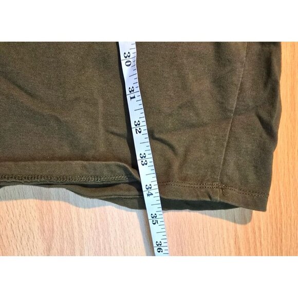 Eloquii Mini Dress 20 Olive Green Ruffle Breathable Casual Cotton Pullover Women - Picture 7 of 12